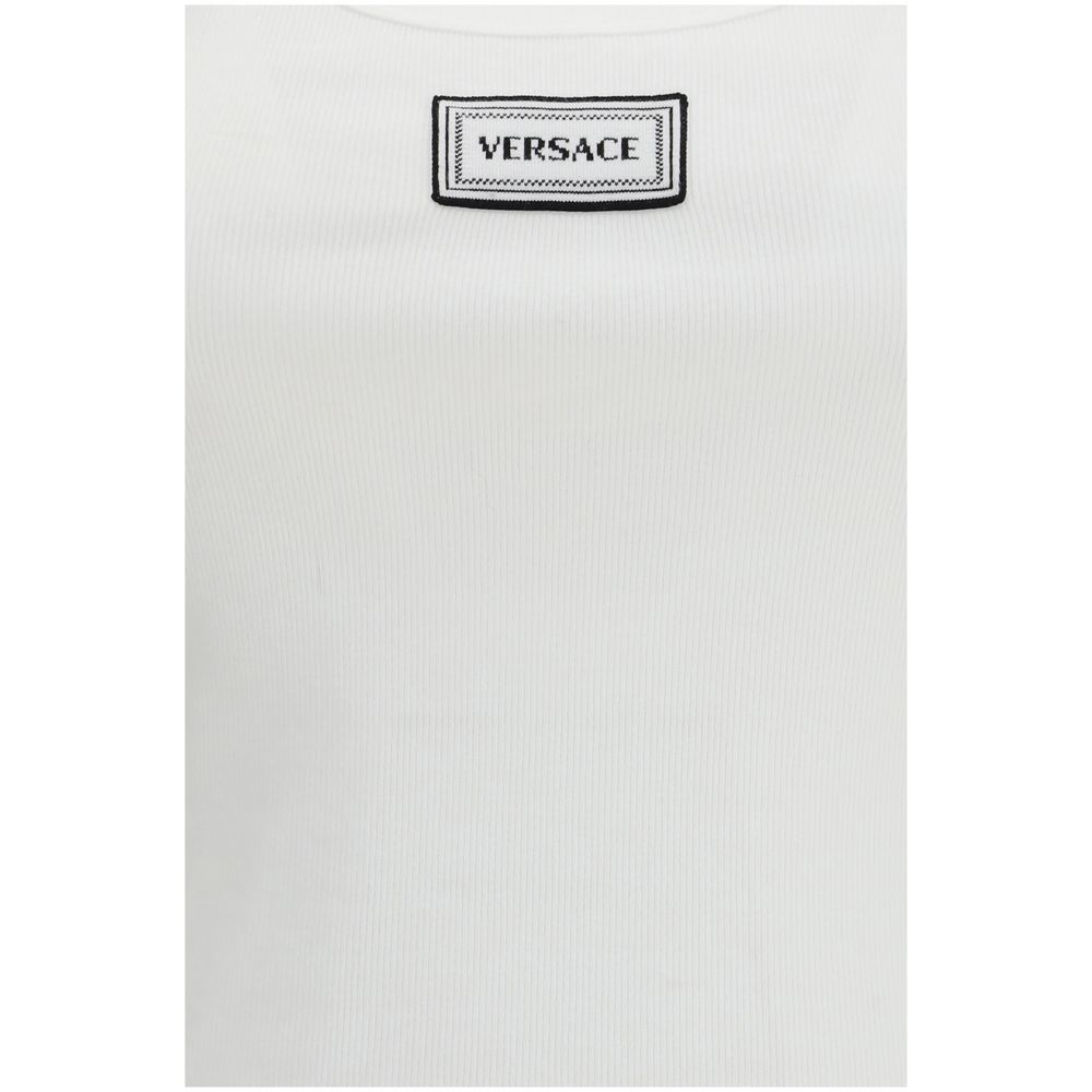 Versace White Cotton Tank Tops - Image 3