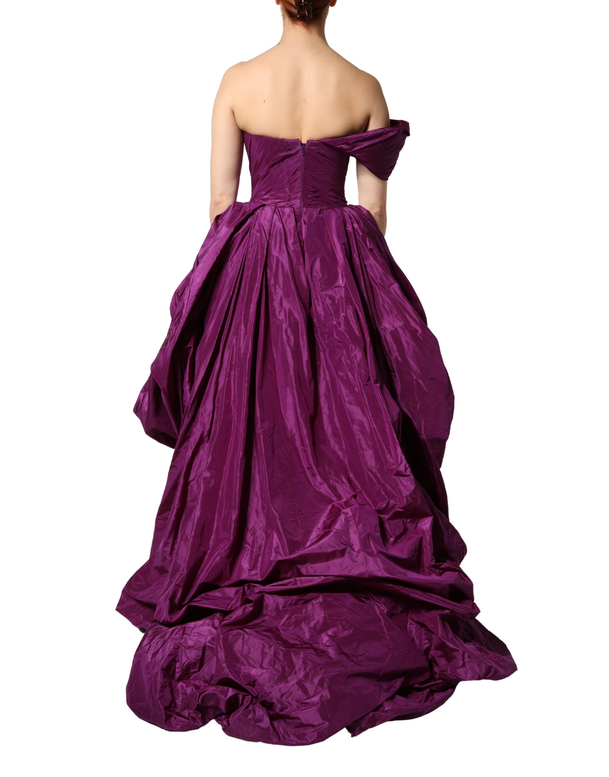 Dolce & Gabbana Purple Strapless A-line Asymmetric Dress - Image 4