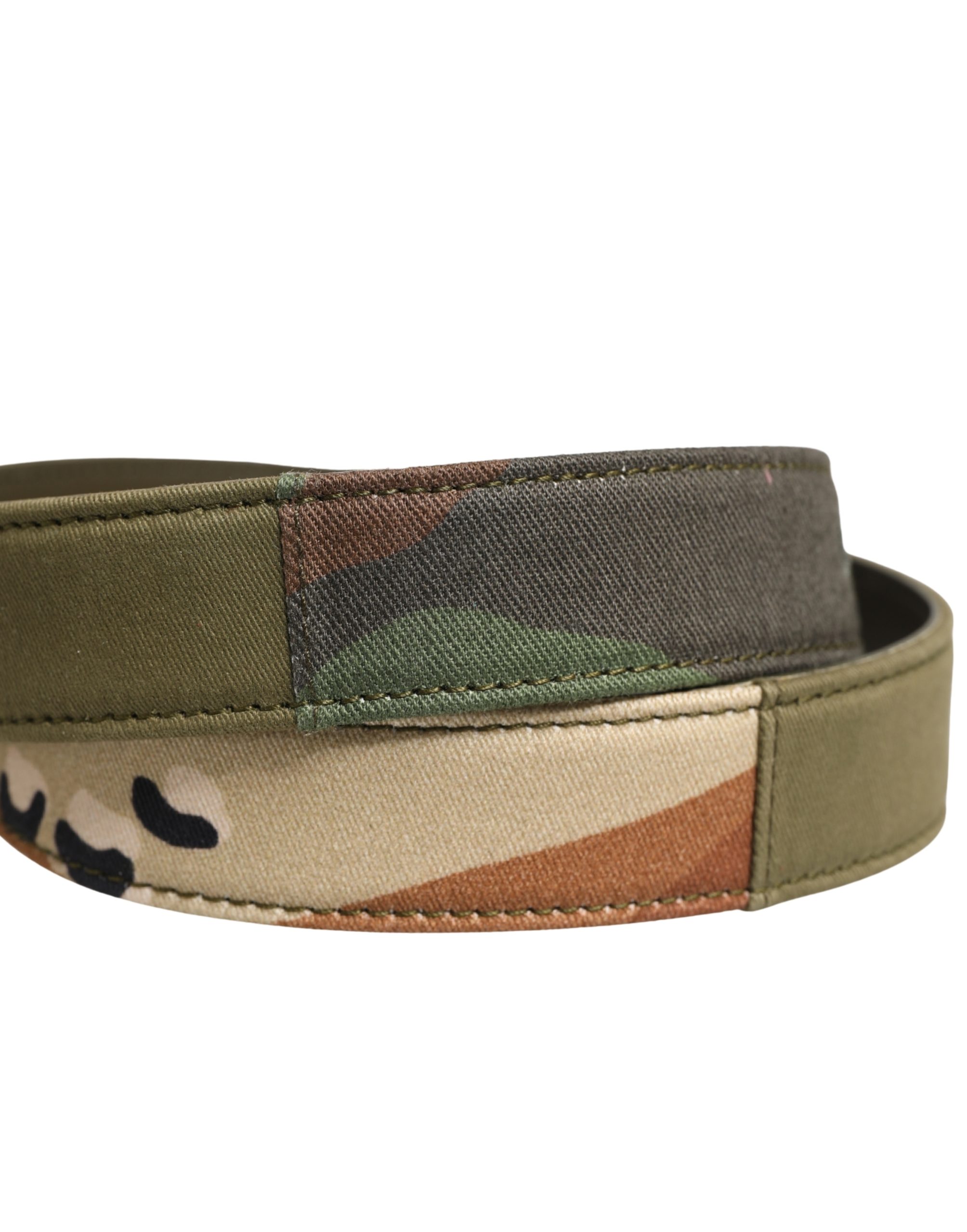 Dolce & Gabbana Green Camouflage Devotion Metal Buckle Belt - Image 5