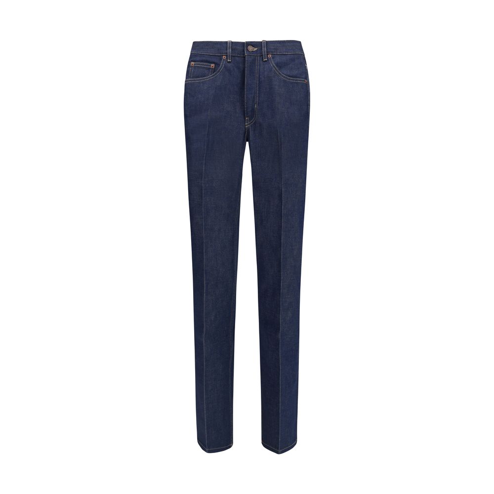 ChloƩ Blue Cotton Slim Fit Jeans