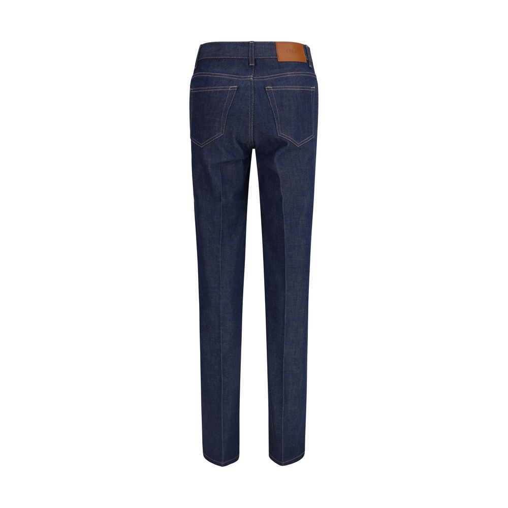 ChloƩ Blue Cotton Slim Fit Jeans - Image 2