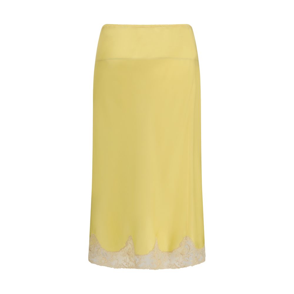Saint Laurent Bicolor Silk Midi Skirt - Image 2