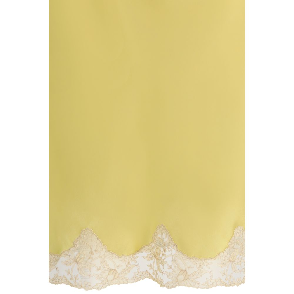 Saint Laurent Bicolor Silk Midi Skirt - Image 3