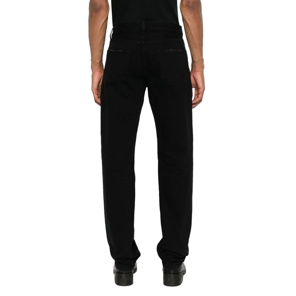 Saint Laurent Black Cotton Straight-Leg Jeans - Image 3