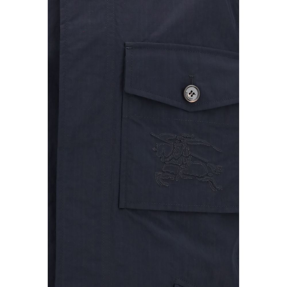 Burberry Blue Polyamide Coat - Image 3