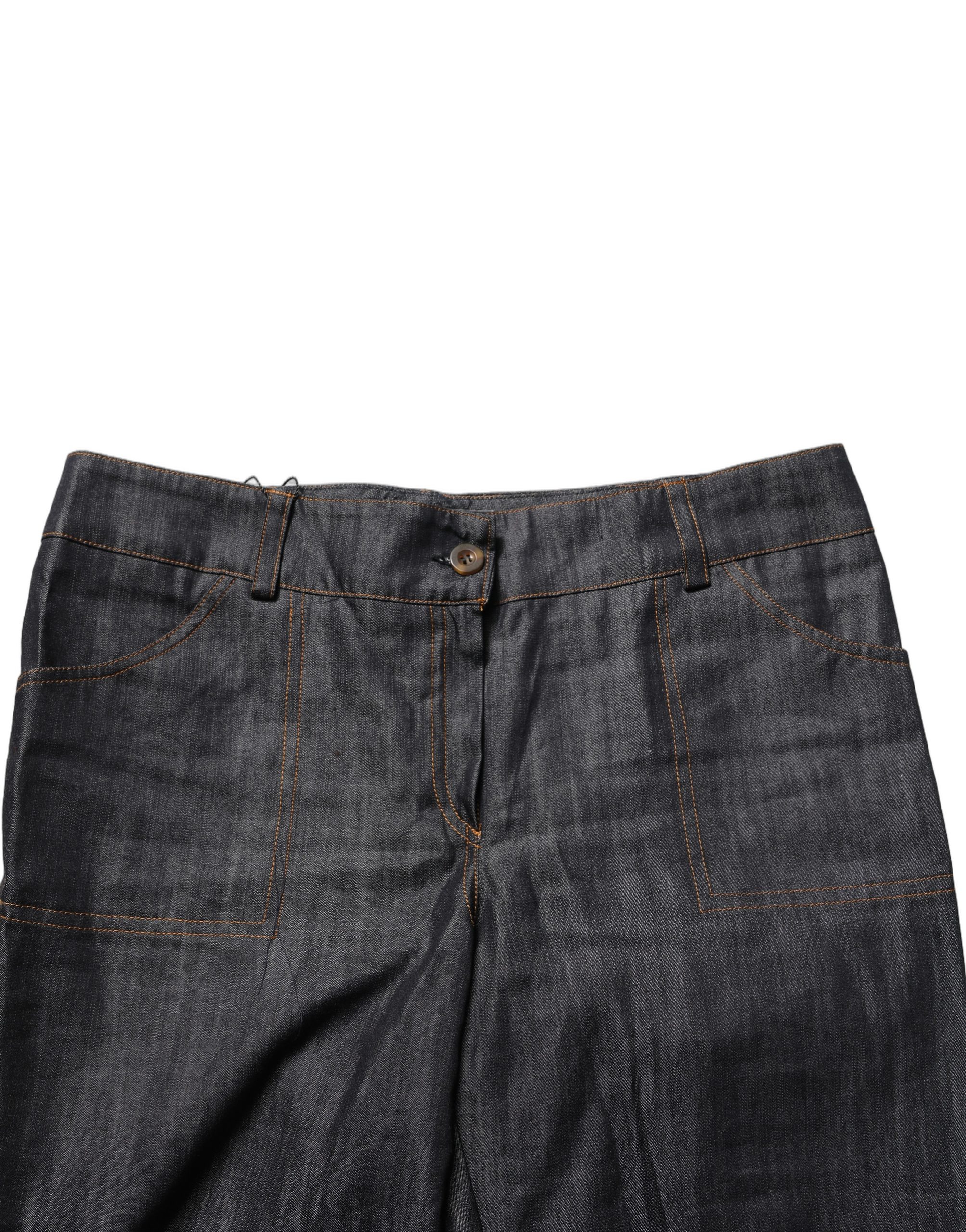 BENCIVENGA Black Cotton Mid Waist Skinny Denim Trouser Jeans - Image 2