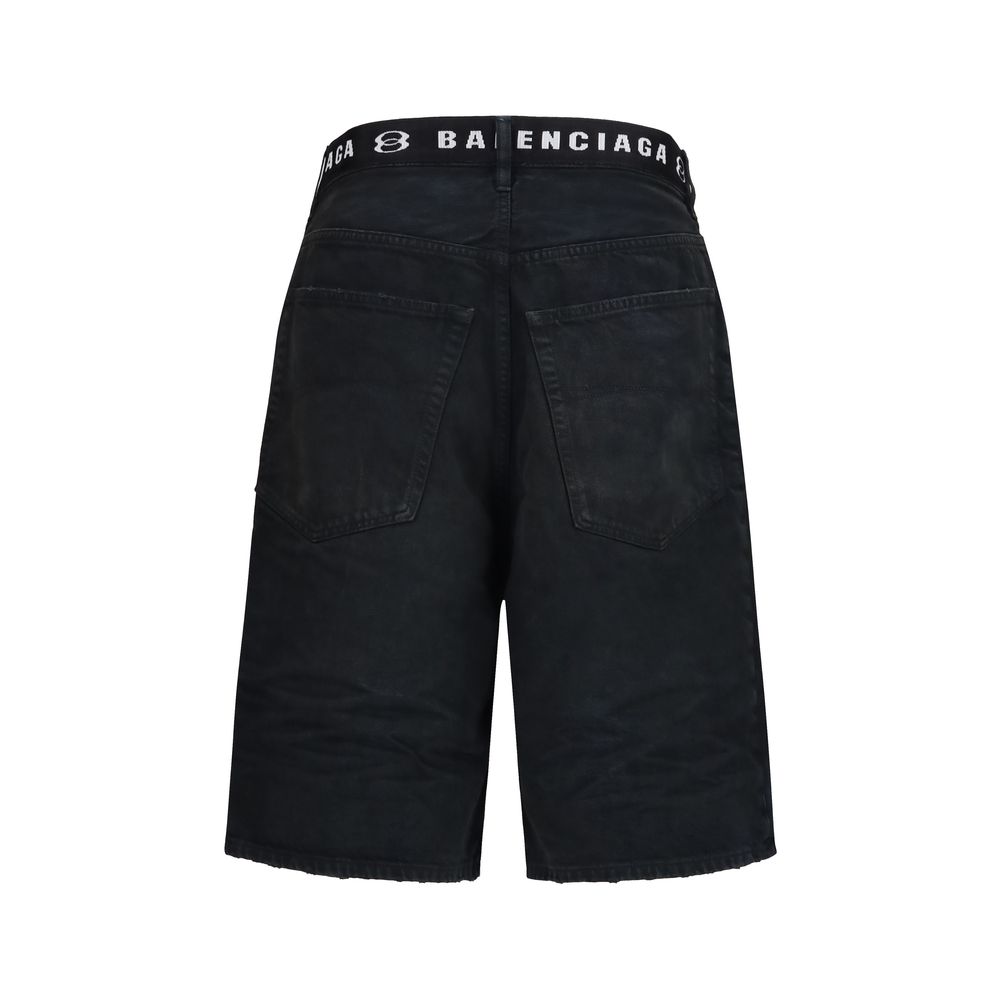 Balenciaga Black Cotton Bermuda Shorts - Image 2