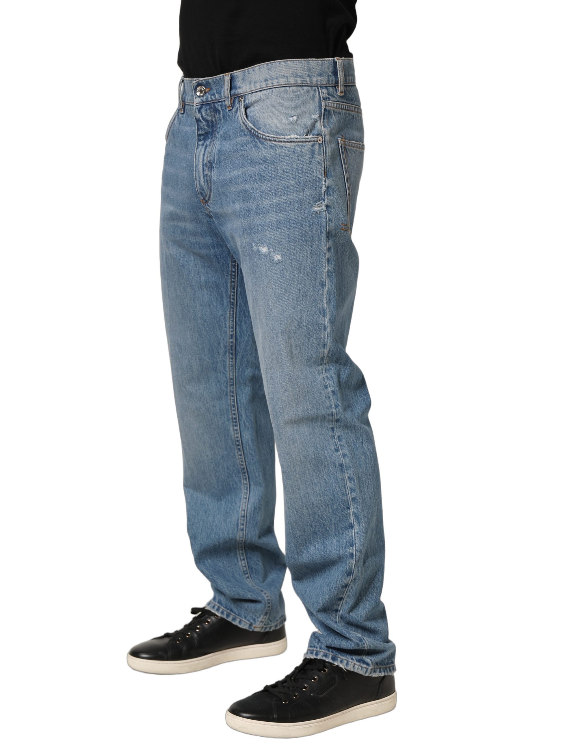 Dolce & Gabbana Light Blue Washed MidWaist Classic Denim Jeans - Image 4