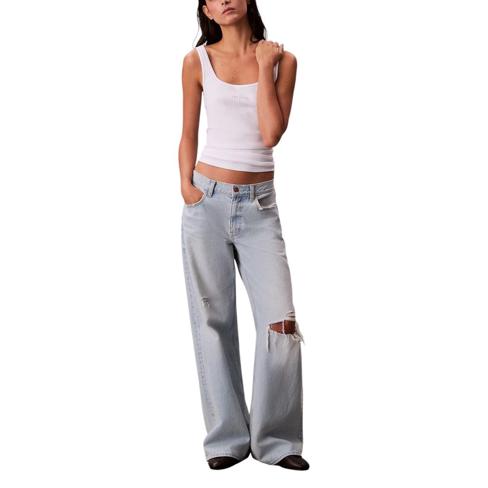 Calvin Klein Jeans White Cotton Tank Tops - Image 3