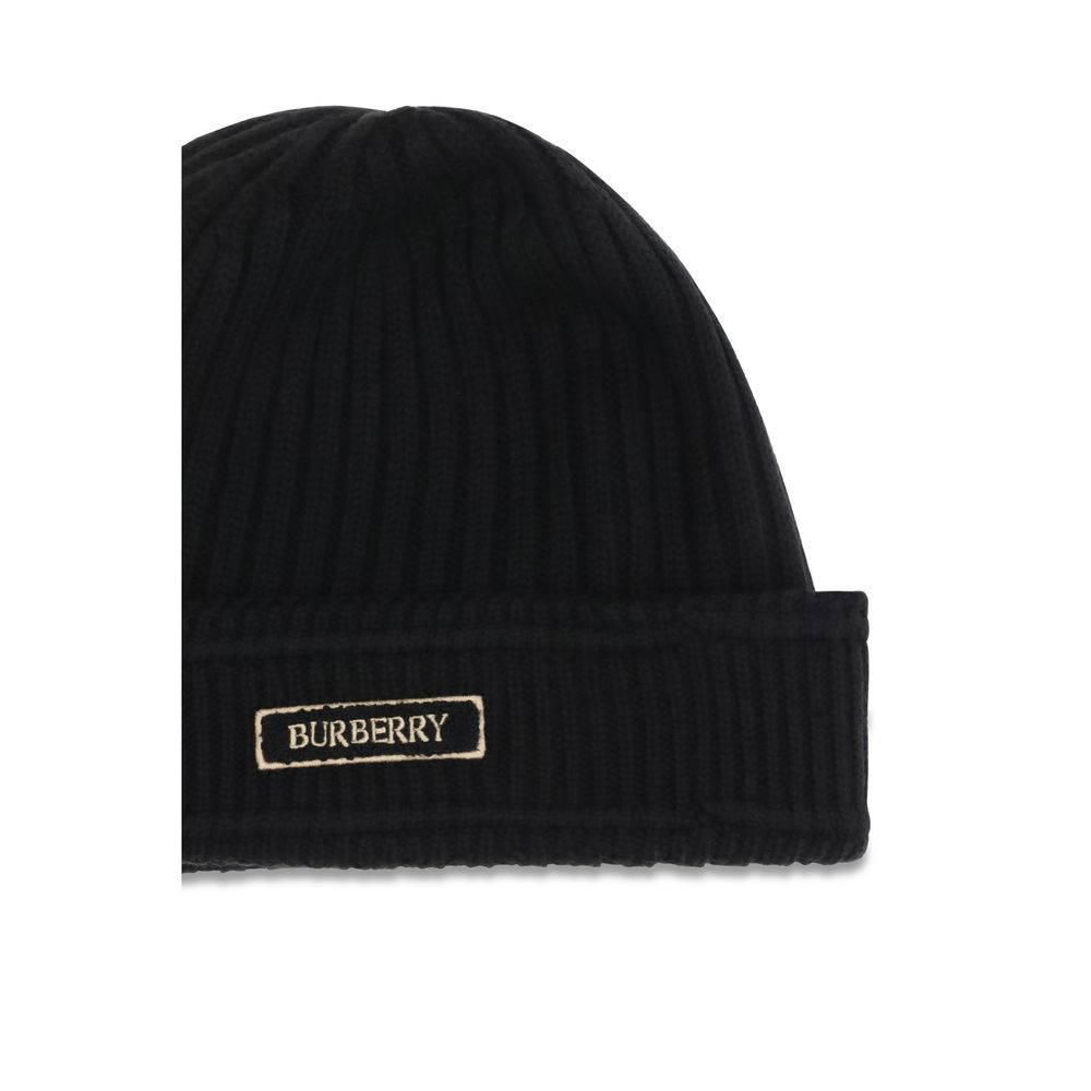 Burberry Black Wool Oves Aries Beanie - Image 3