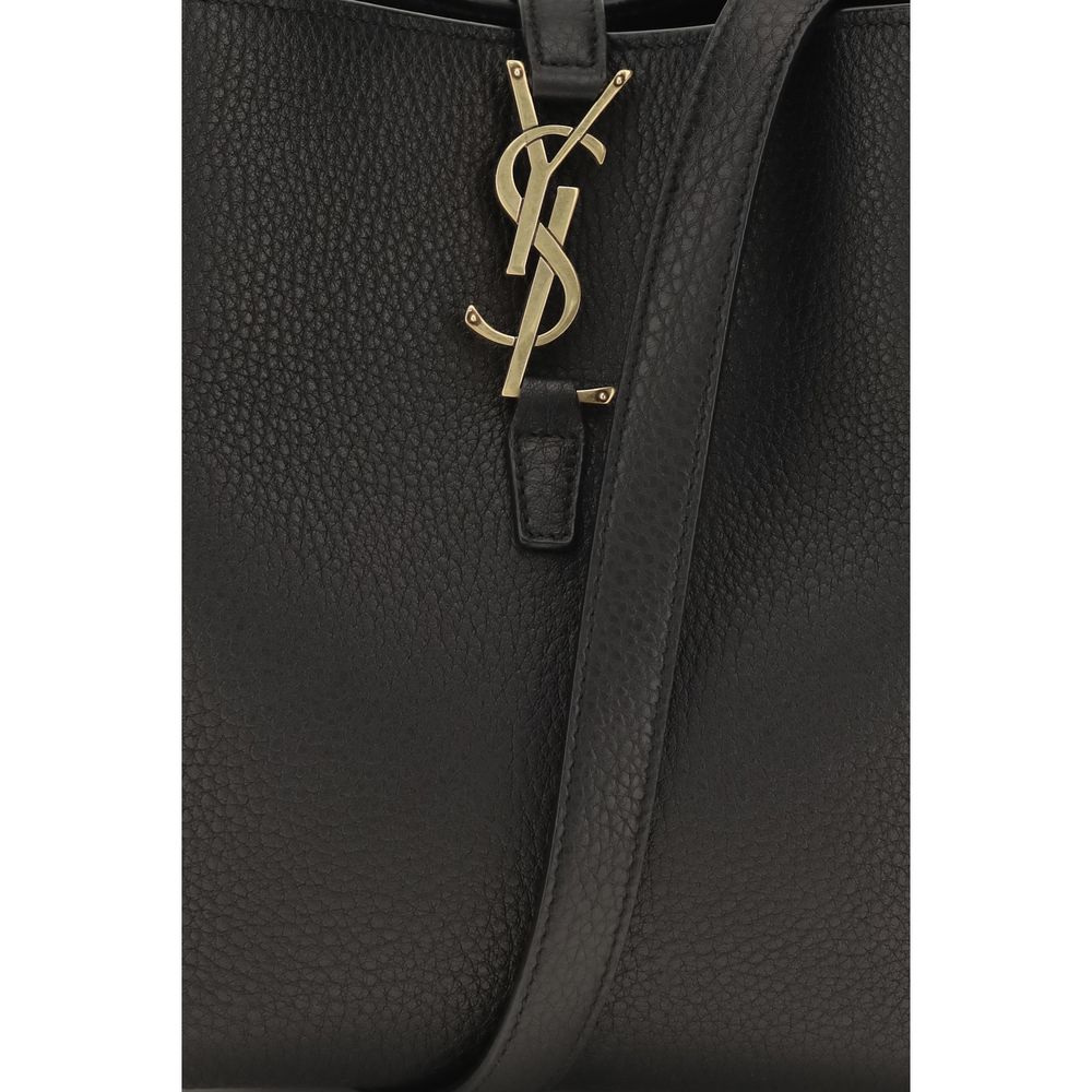 Saint Laurent Black Calf Leather Bos Taurus Backet Bag - Image 4
