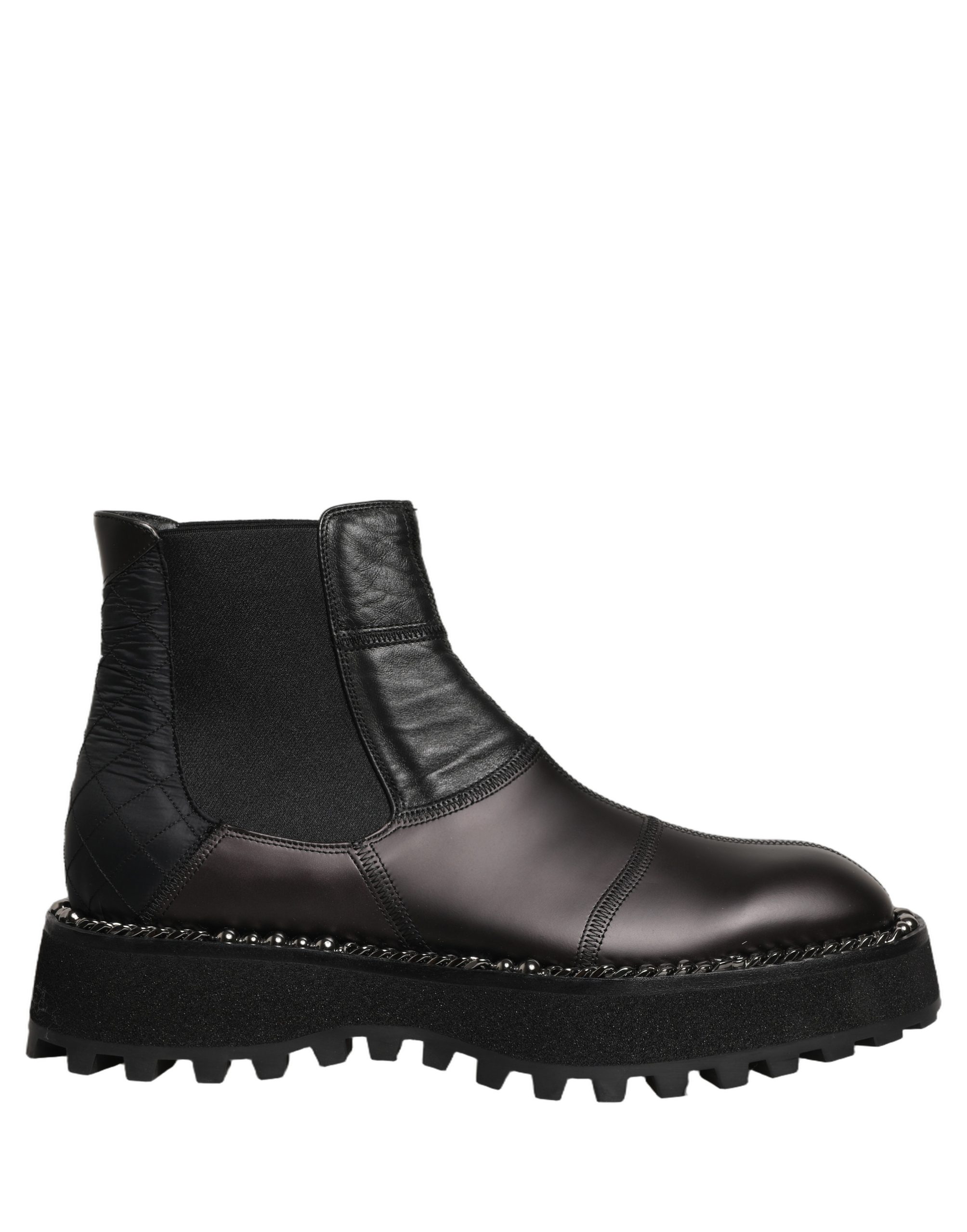 Dolce & Gabbana Black Chelsea Boots Leather Slip On Men Shoes - Image 3