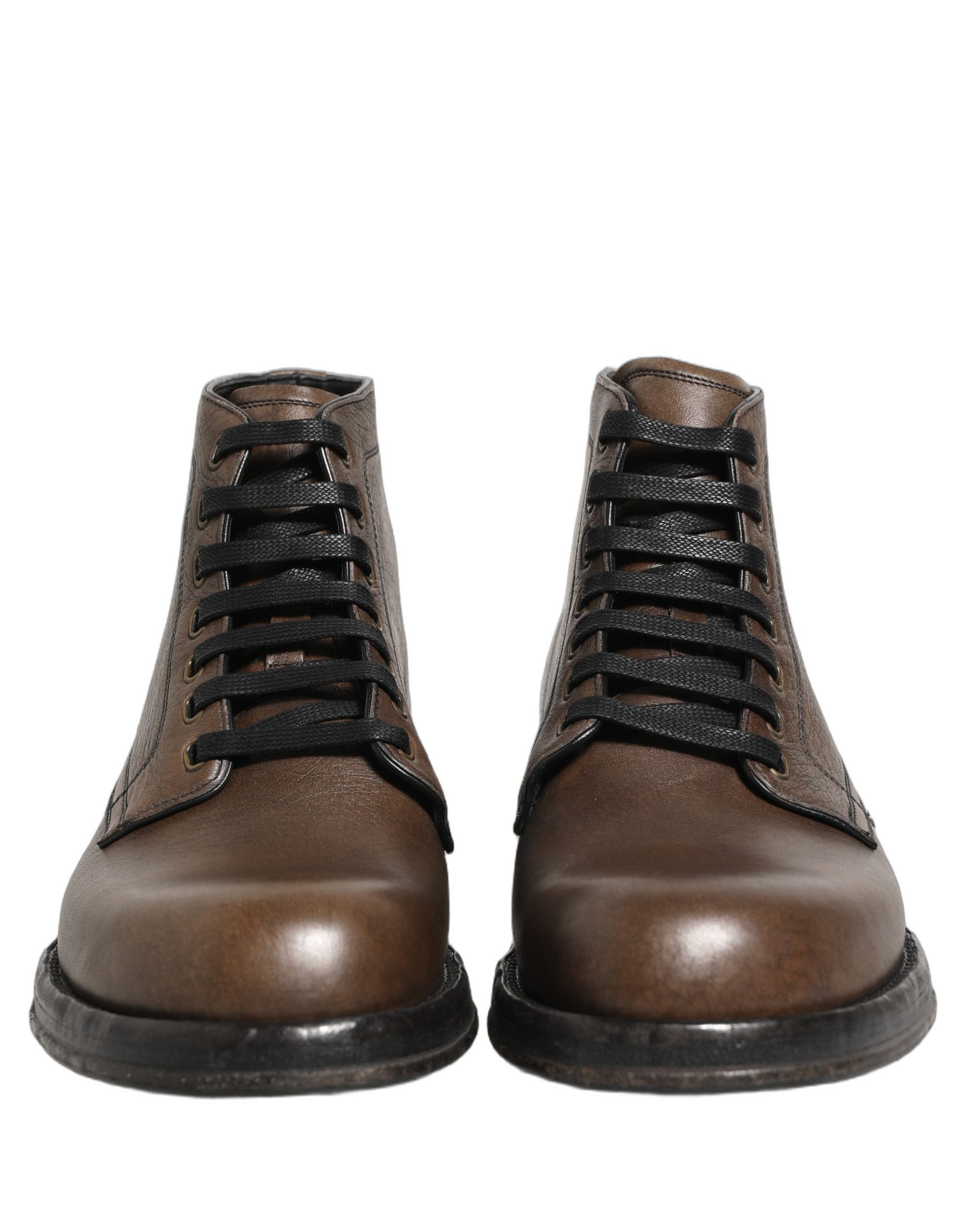 Dolce & Gabbana Brown Perugino Leather Men Ankle Boots Shoes - Image 2