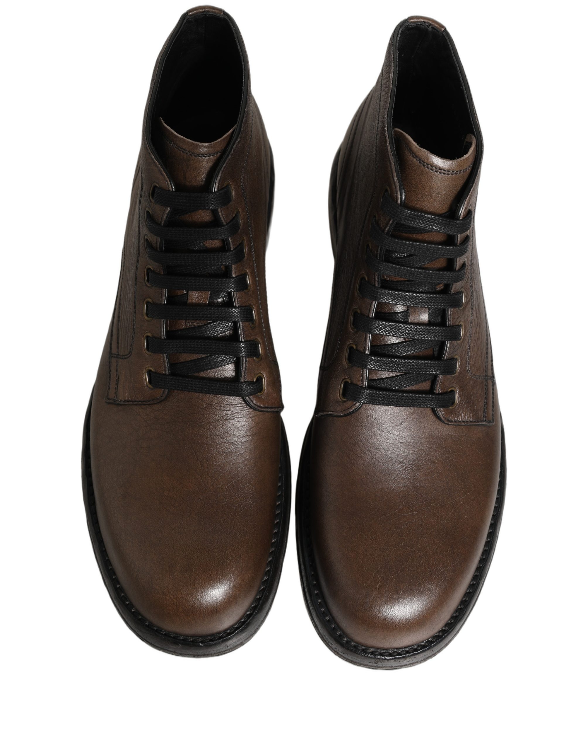 Dolce & Gabbana Brown Perugino Leather Men Ankle Boots Shoes - Image 3