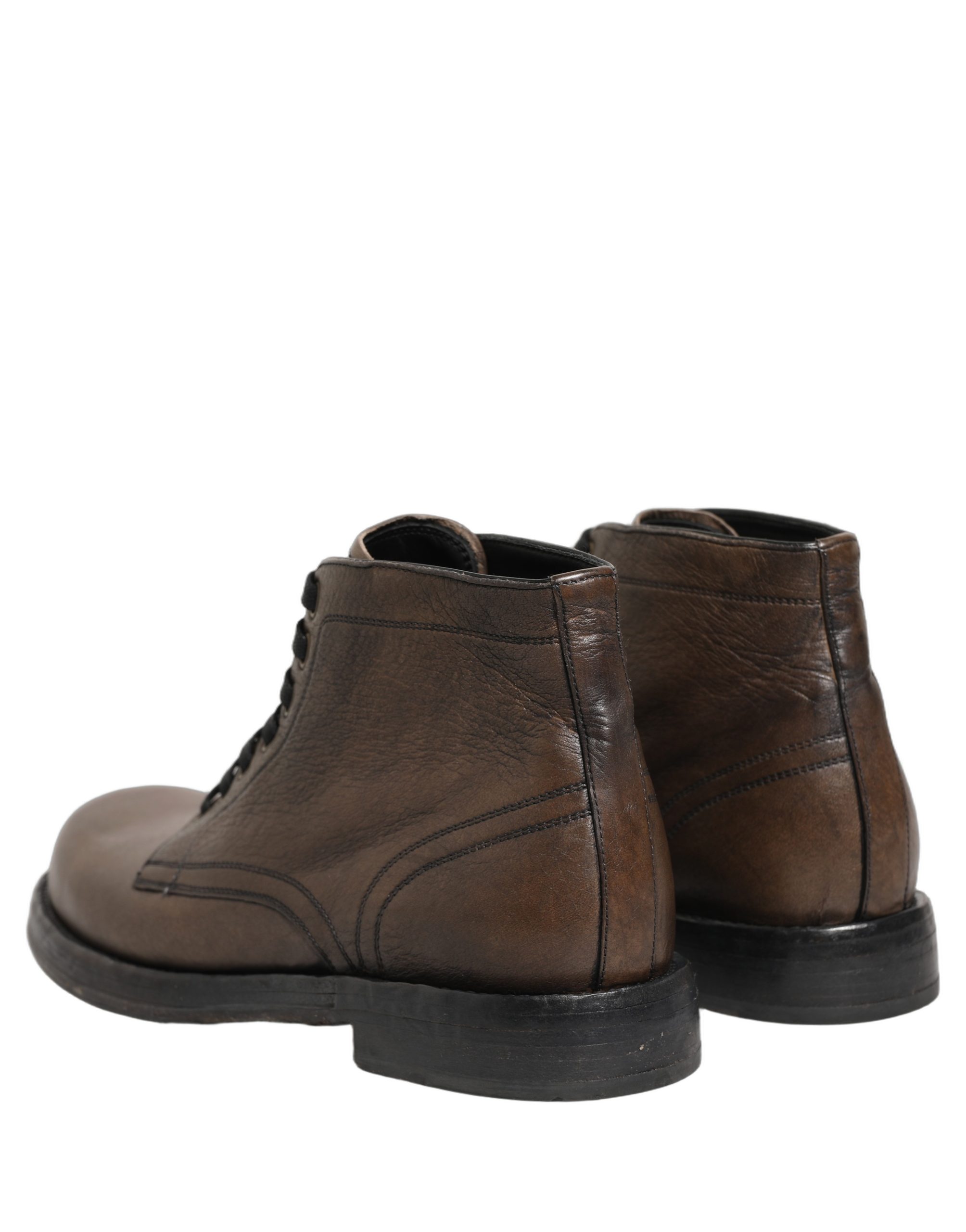 Dolce & Gabbana Brown Perugino Leather Men Ankle Boots Shoes - Image 5
