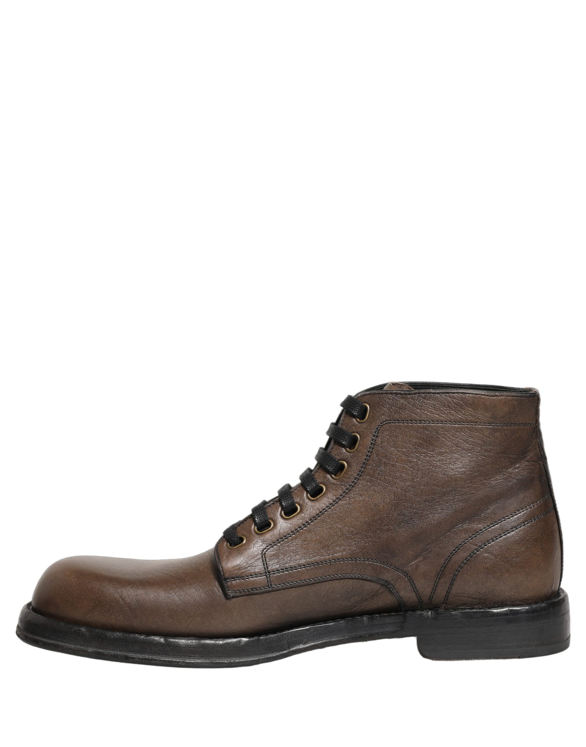Dolce & Gabbana Brown Perugino Leather Men Ankle Boots Shoes - Image 6