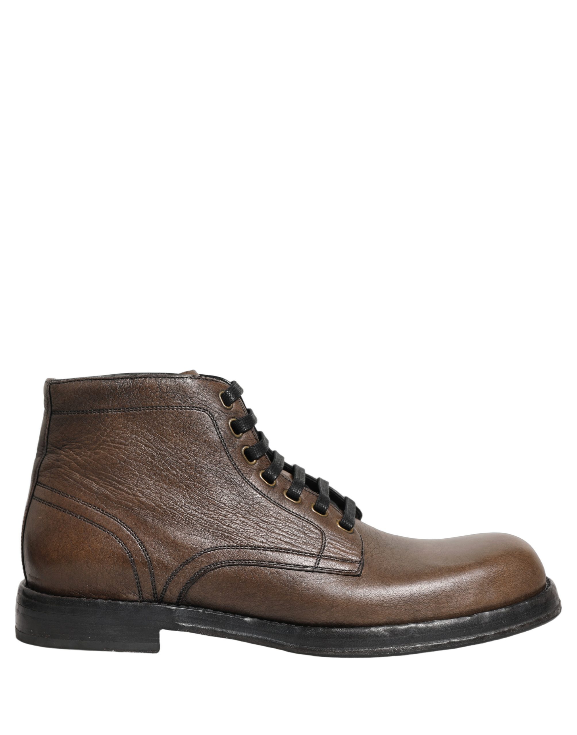 Dolce & Gabbana Brown Perugino Leather Men Ankle Boots Shoes - Image 8