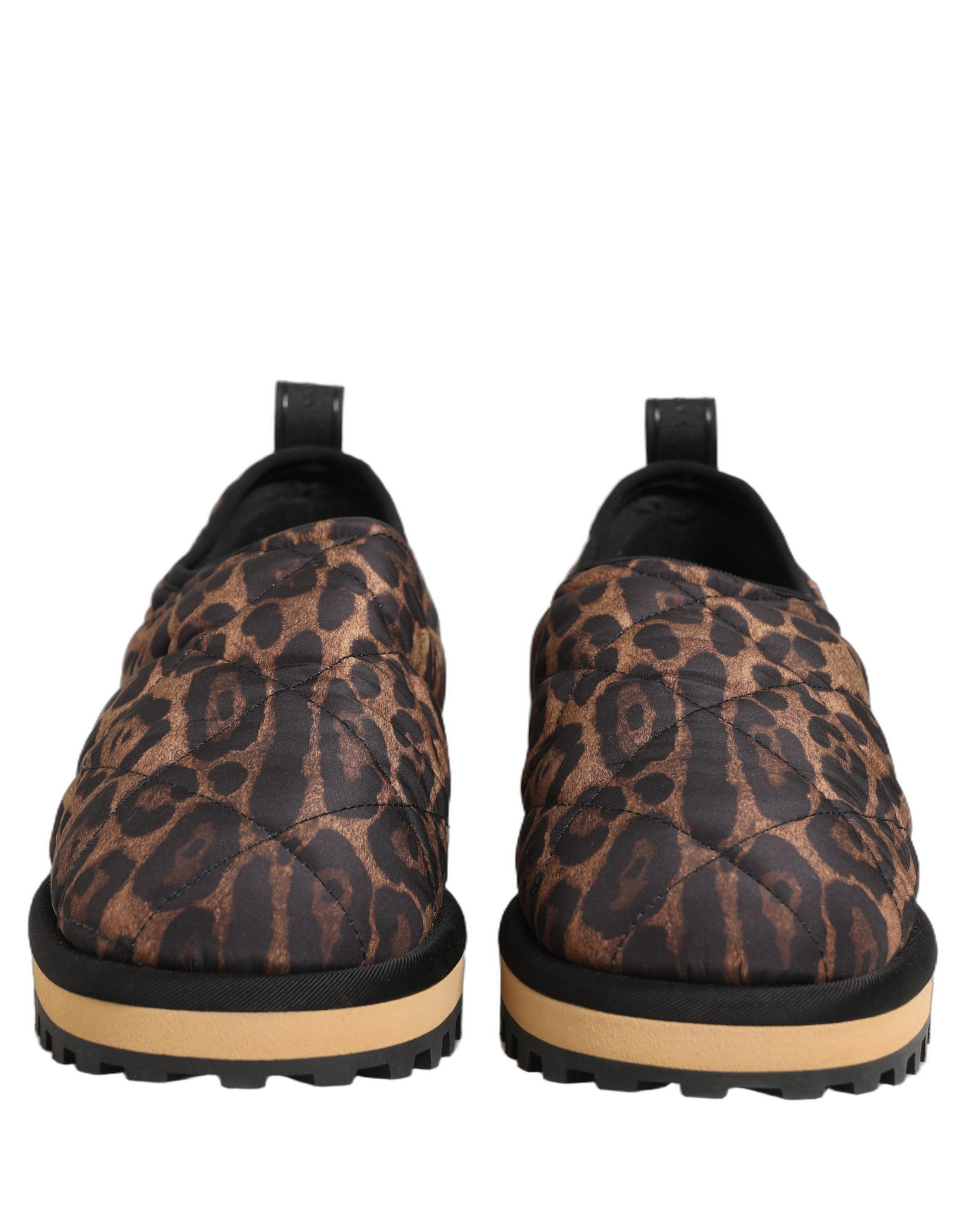 Dolce & Gabbana Brown Leopard Print Quilted Men Sneakers Shoes - Image 2