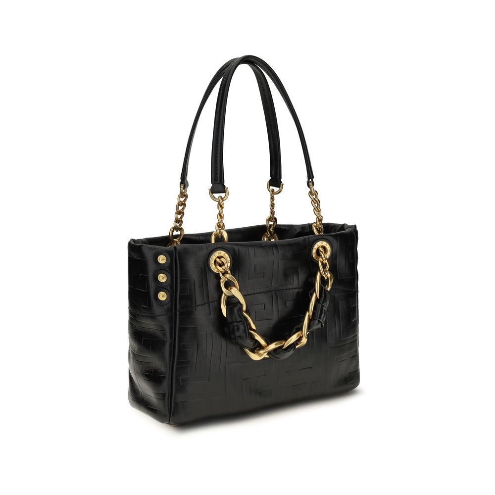 Balmain Black Calf Leather Bos Taurus Shoulder Bag - Image 3