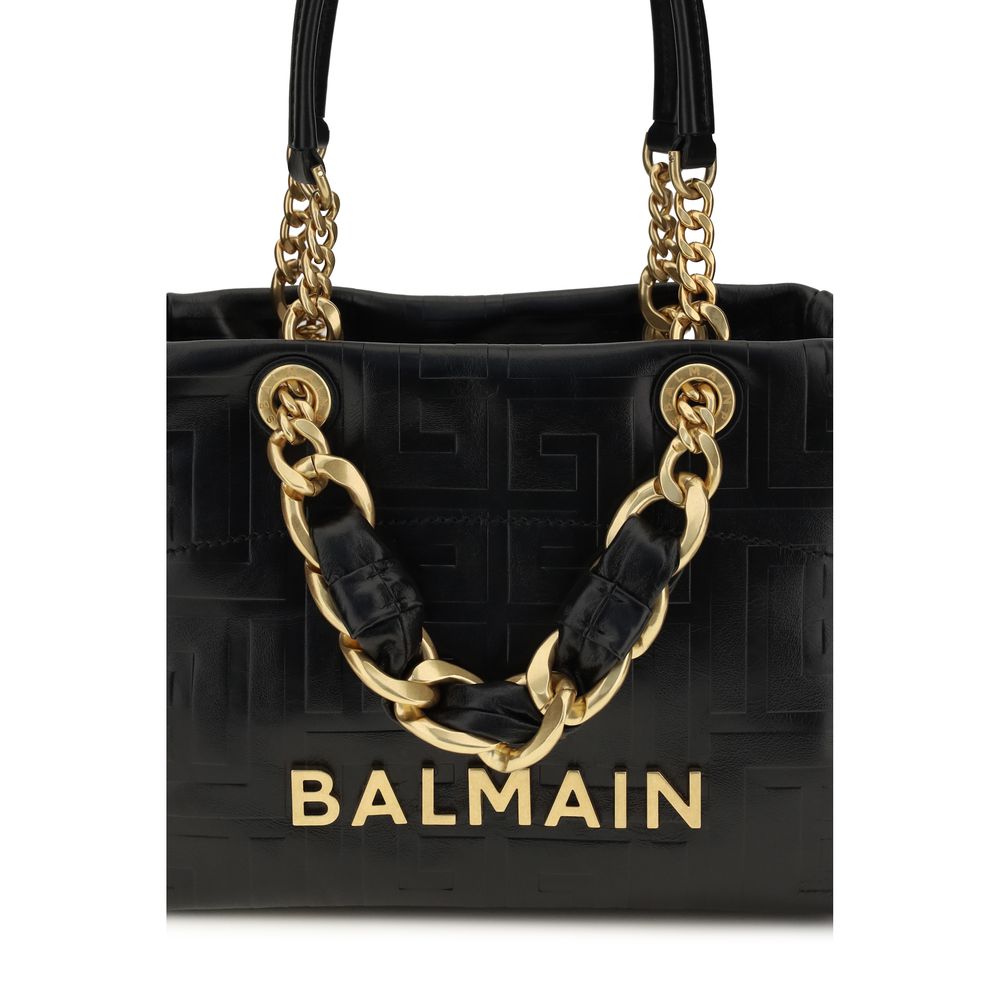 Balmain Black Calf Leather Bos Taurus Shoulder Bag - Image 4