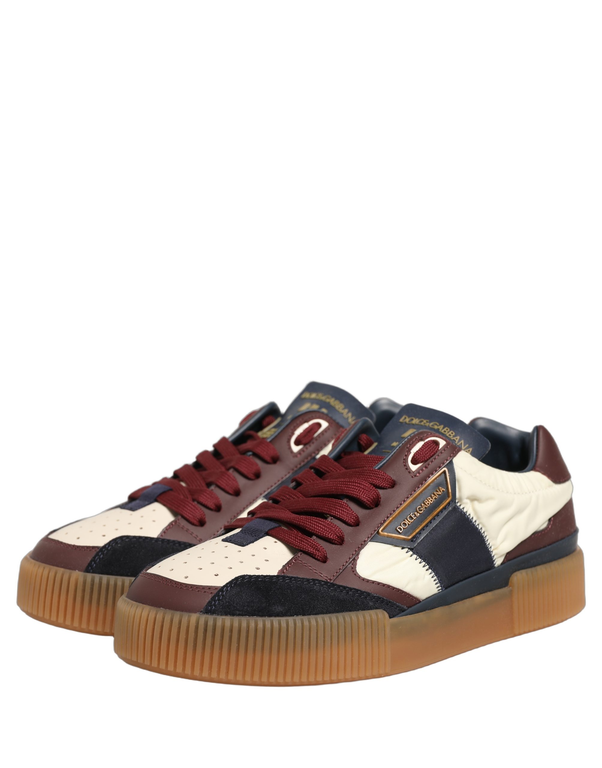 Dolce & Gabbana Multicolor Leather MIAMI Low Top Men Sneakers Shoes - Image 3