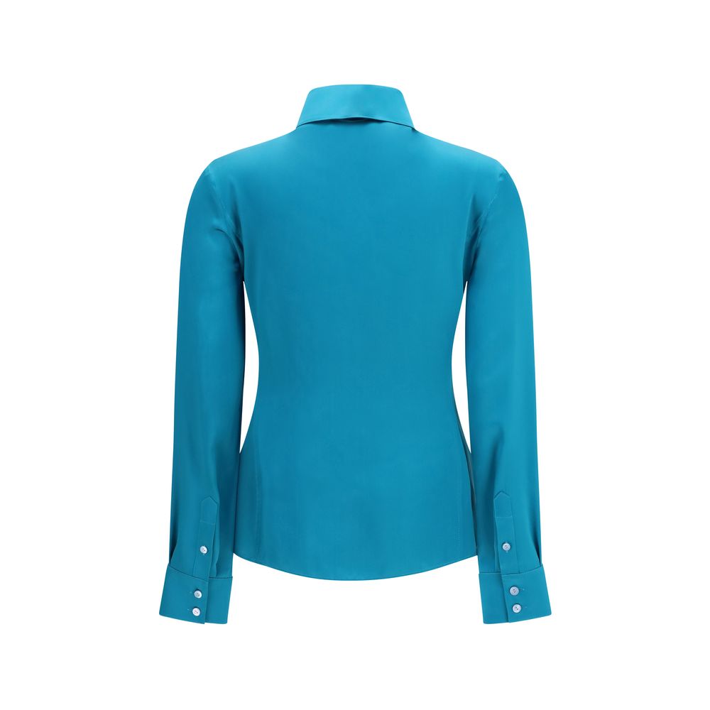 Gucci Blue Silk Dress Shirt - Image 2
