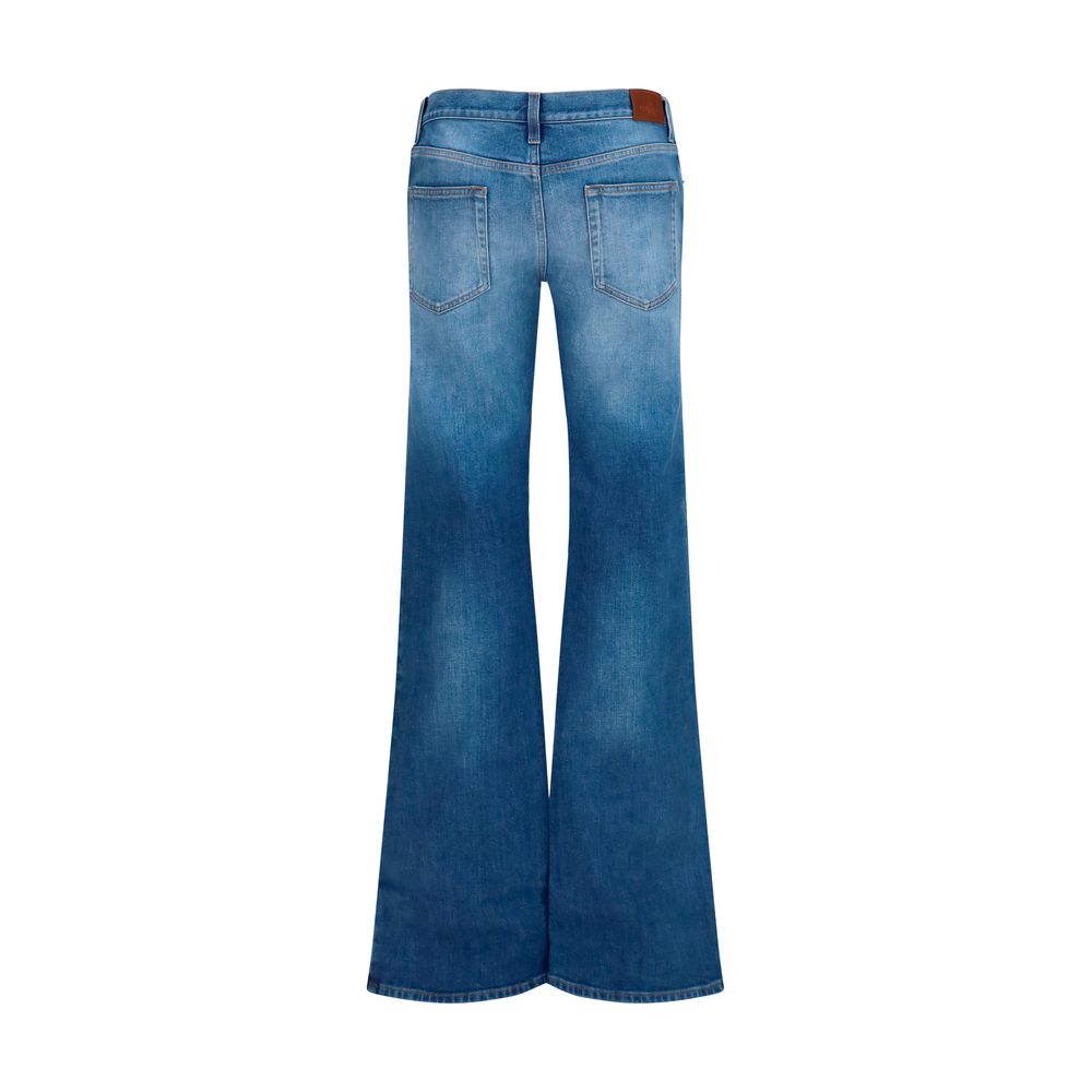Gucci Blue Cotton Flared Jeans - Image 2