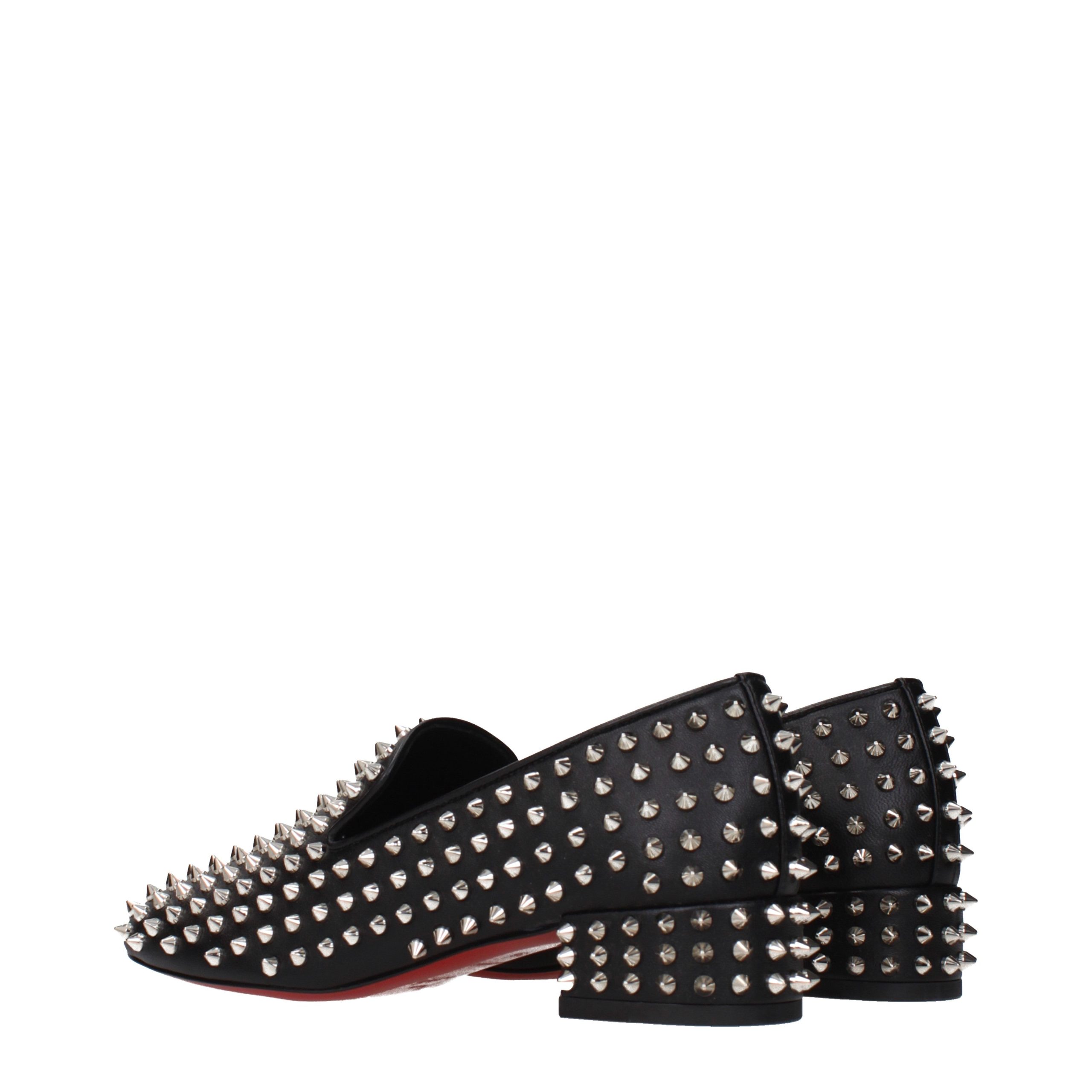 Christian Louboutin Black Leather Slip-On Loafers - Image 4