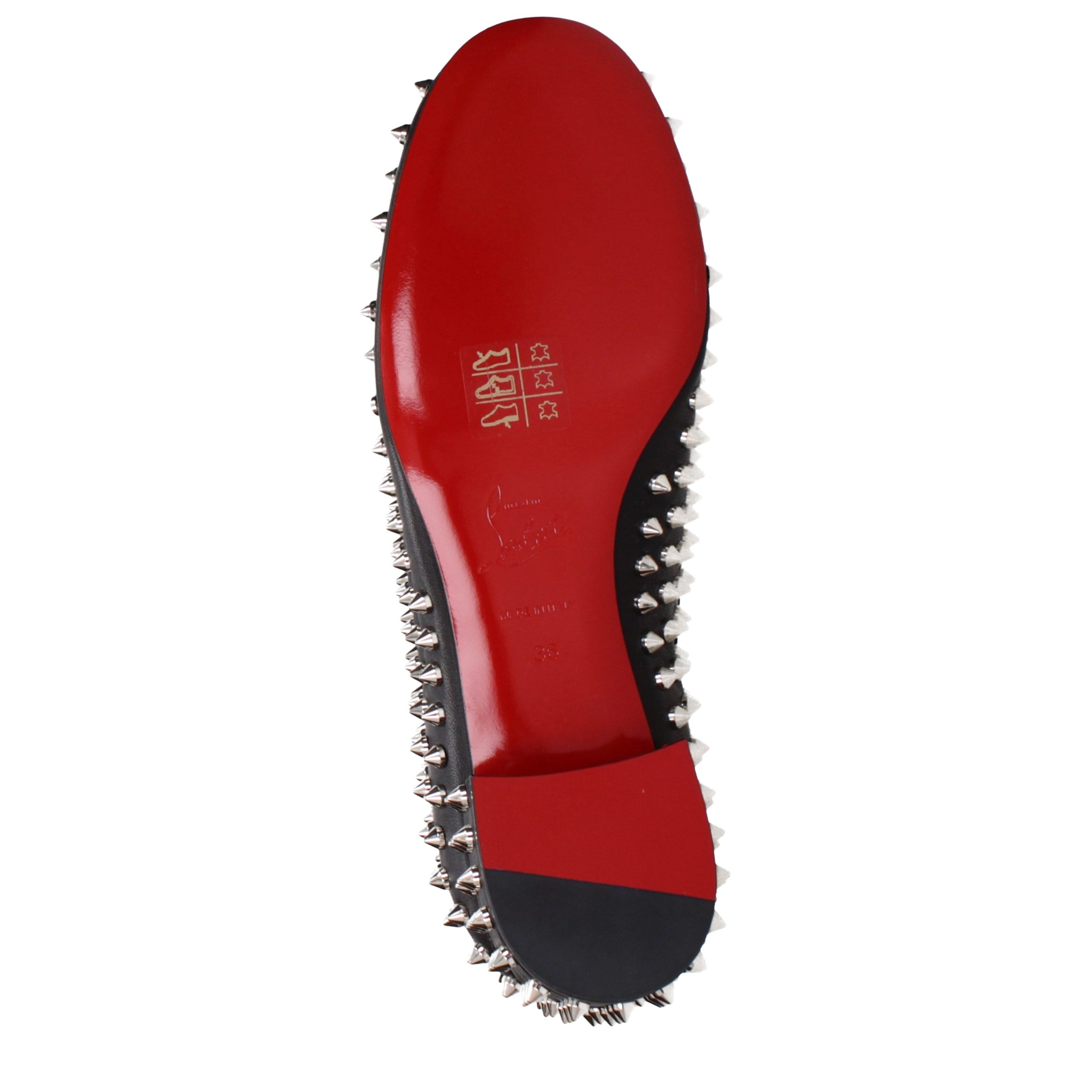 Christian Louboutin Black Leather Slip-On Loafers - Image 5