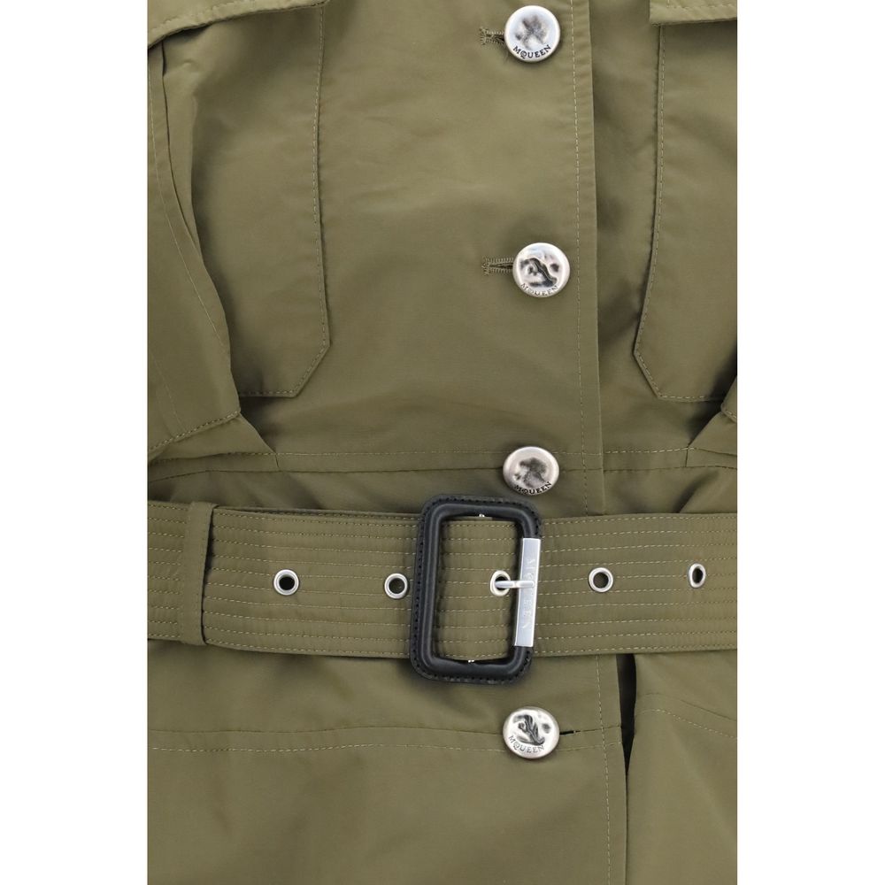 Alexander McQueen Bicolor Cotton Full-Length Jacket - Image 3