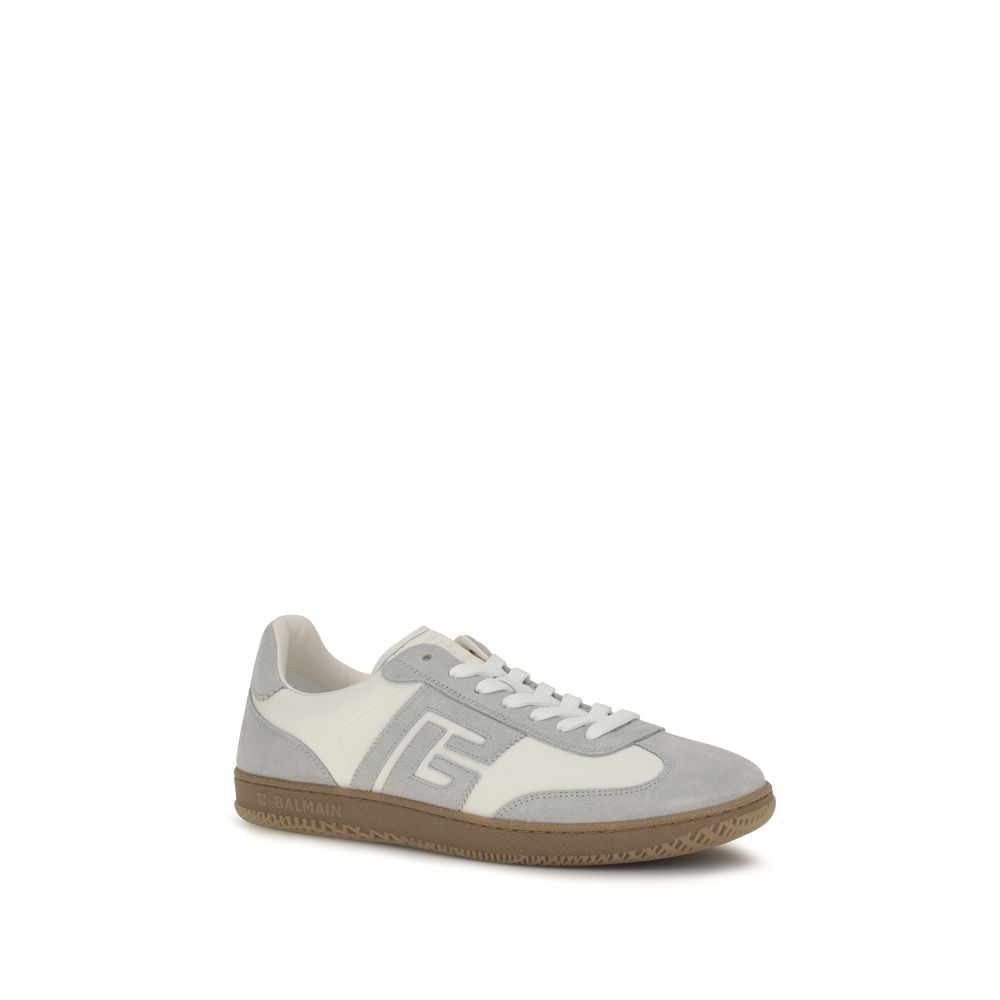 Balmain White Calf Leather Bos Taurus Athletic Sneakers - Image 2
