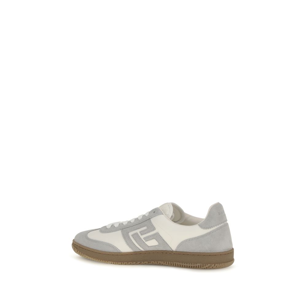 Balmain White Calf Leather Bos Taurus Athletic Sneakers - Image 3