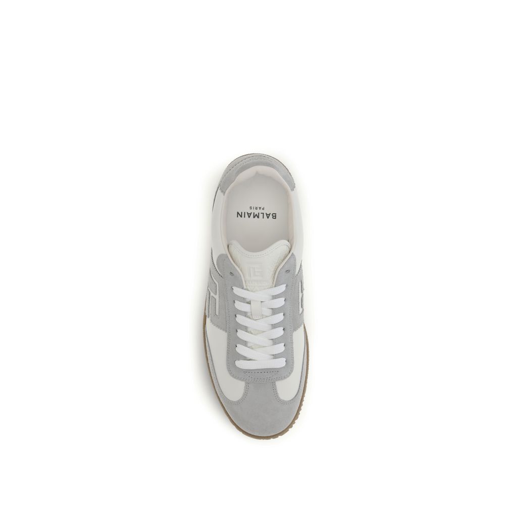 Balmain White Calf Leather Bos Taurus Athletic Sneakers - Image 4