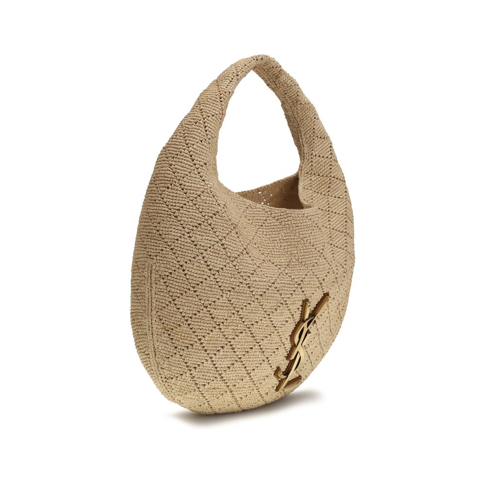Saint Laurent Beige Raffia Shoulder Bag - Image 2