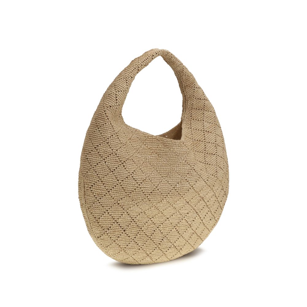 Saint Laurent Beige Raffia Shoulder Bag - Image 3