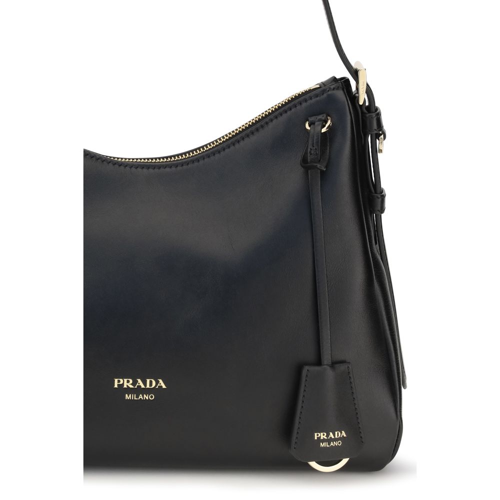 Prada Black Calf Leather Bos Taurus Shoulder Bag - Image 4
