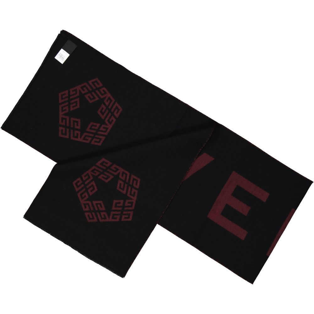 Givenchy Black Virgin Wool Foulard - Image 4