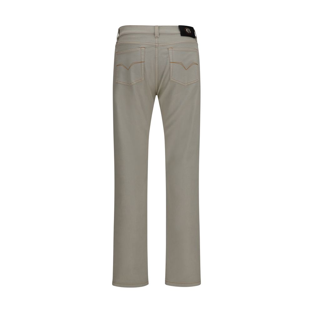 Versace Beige Cotton Tapered Jeans - Image 2