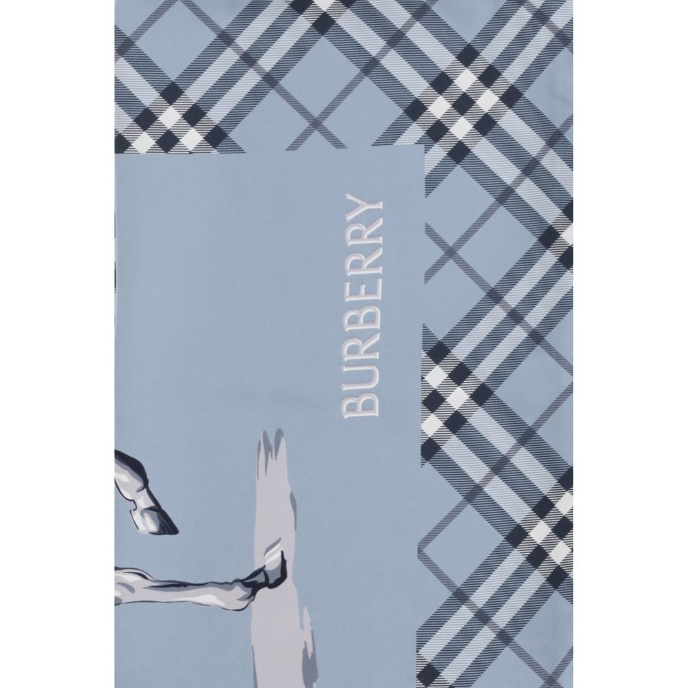 Burberry Blue Silk Scarf - Image 3