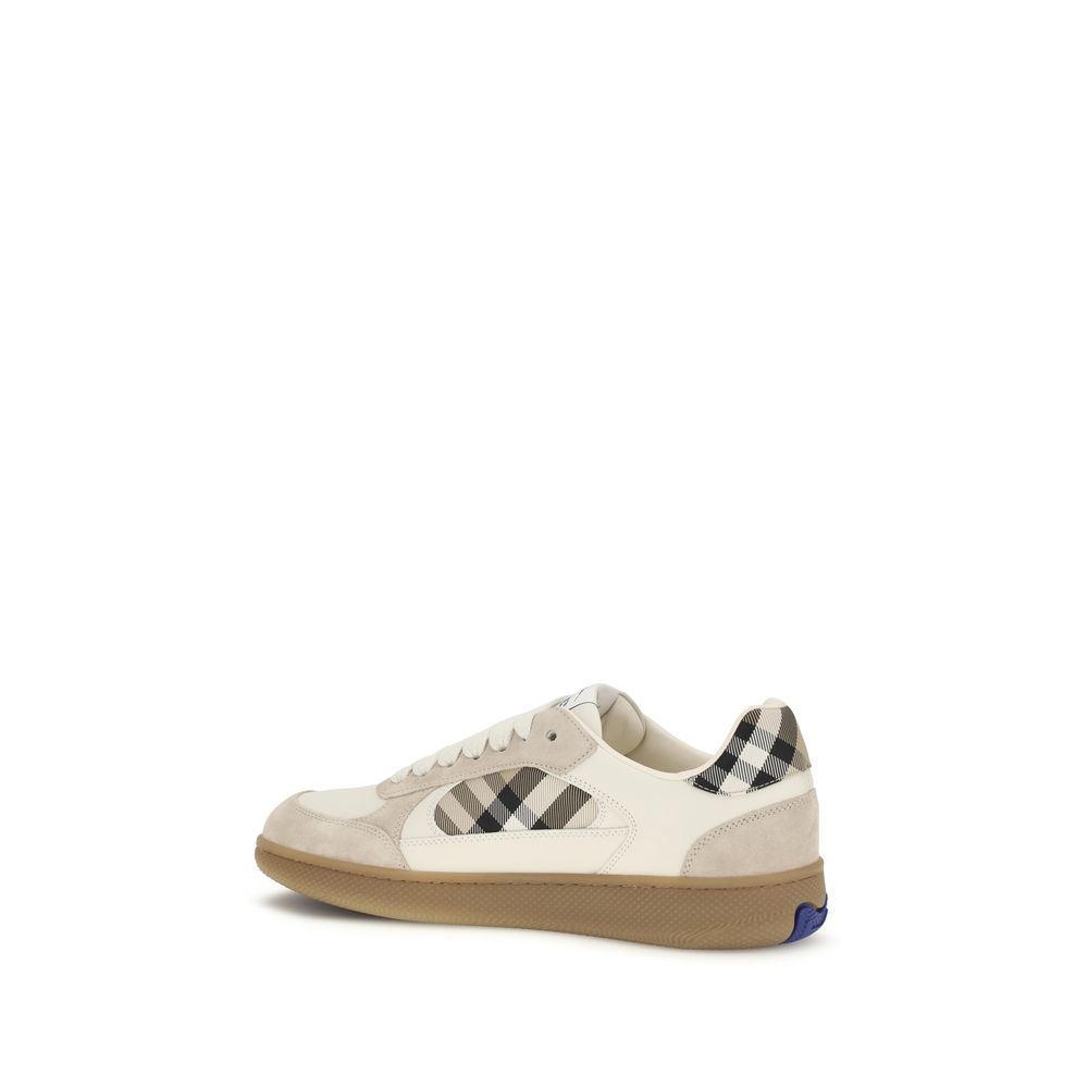 Burberry Beige Calf Leather Bos Taurus Low Top Sneakers - Image 3
