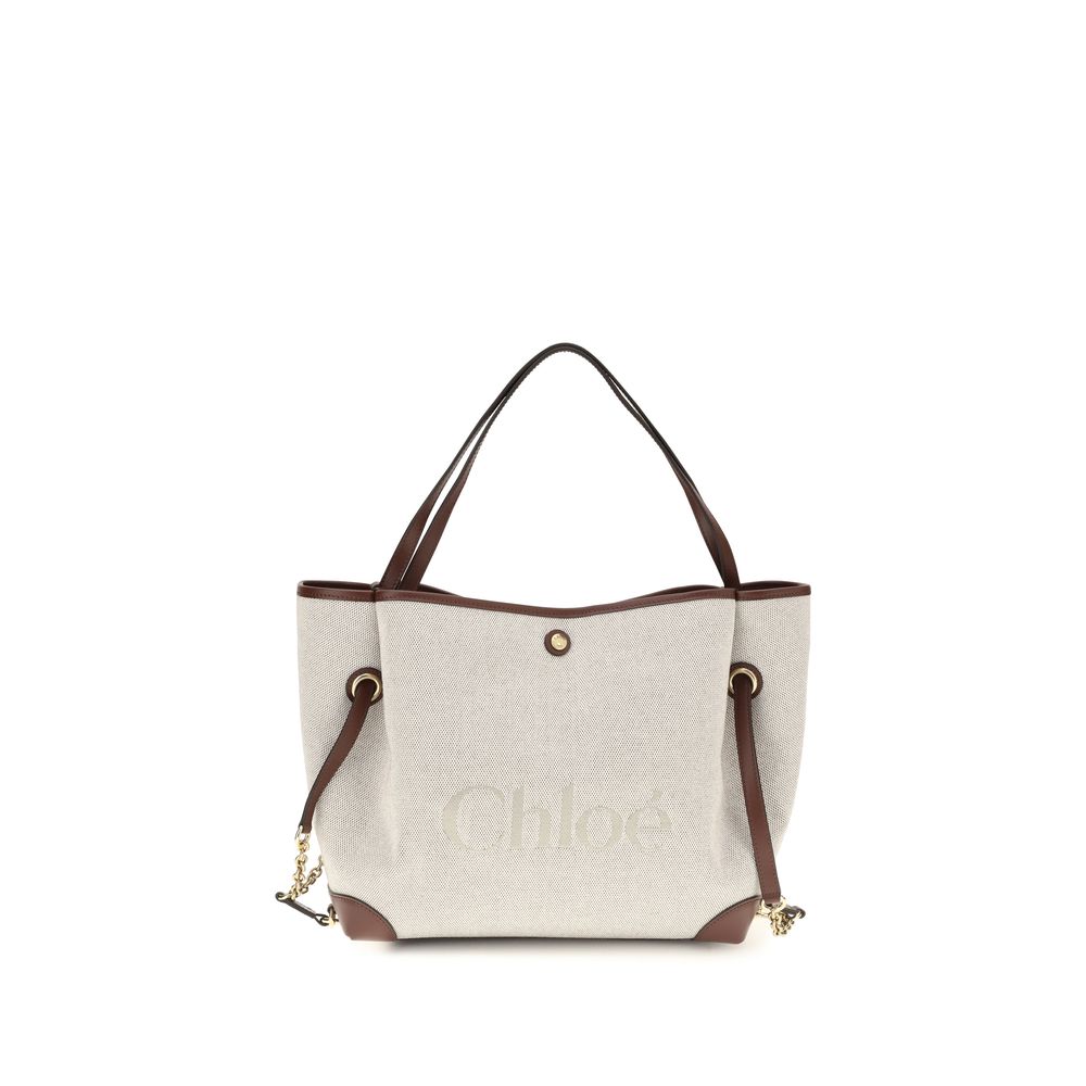 ChloƩ Beige Cotton Shoulder Bag