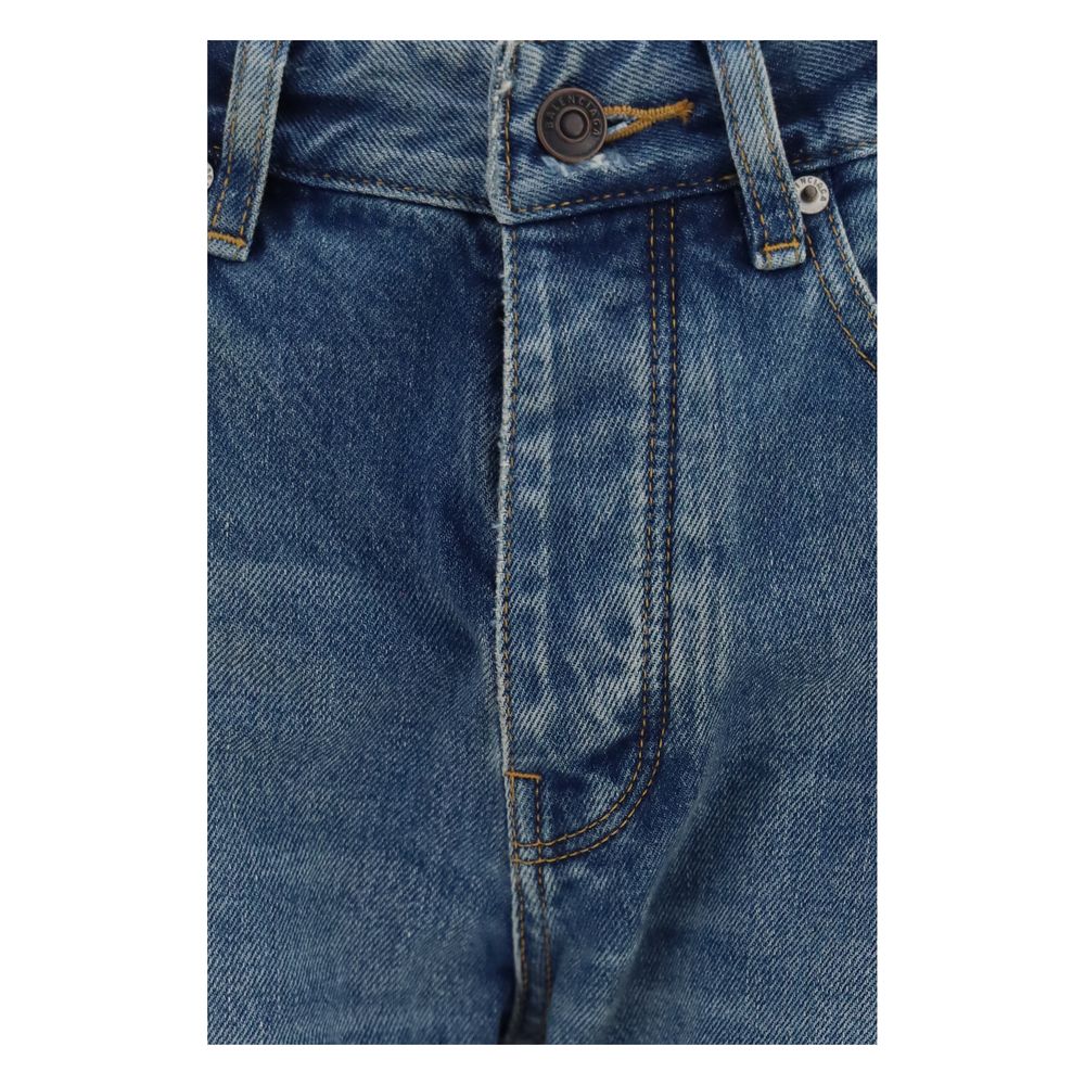 Balenciaga Blue Cotton Straight-Leg Jeans - Image 3