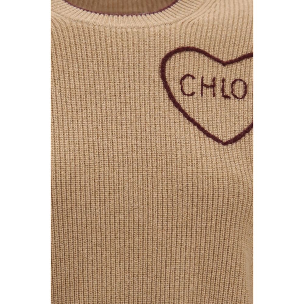 ChloƩ Beige Wool Oves Aries Sweatshirt - Image 3