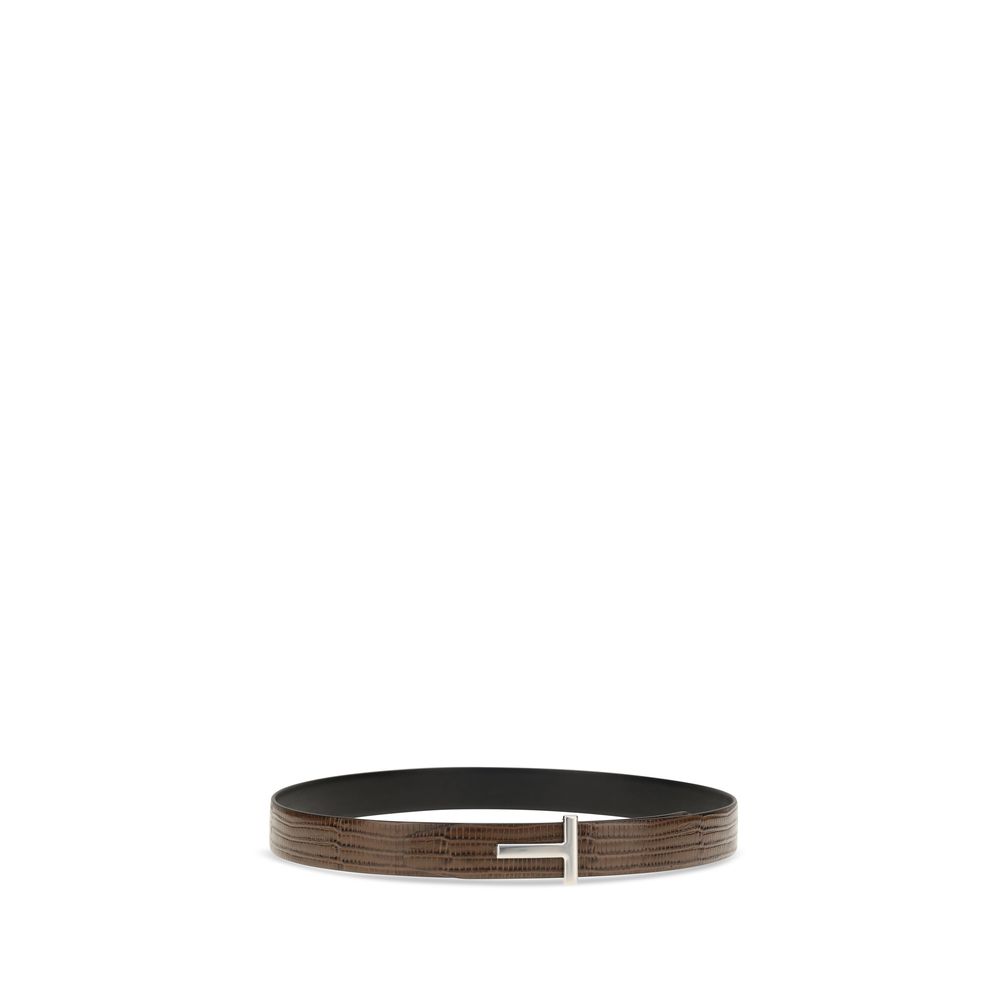 Tom Ford Brown Calf Leather Bos Taurus Belt - Image 2
