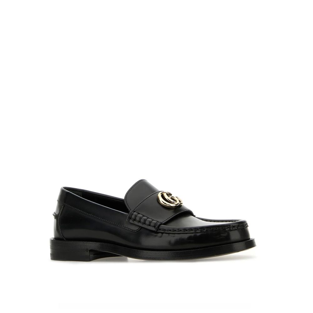 Gucci Black Leather Slip-On Loafers - Image 2