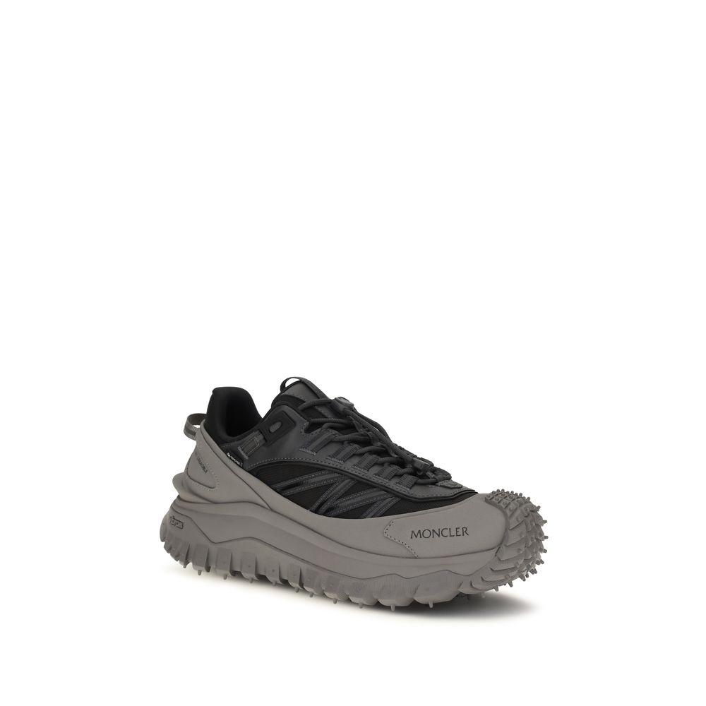 Moncler Gray Calf Leather Bos Taurus Athletic Sneakers - Image 2