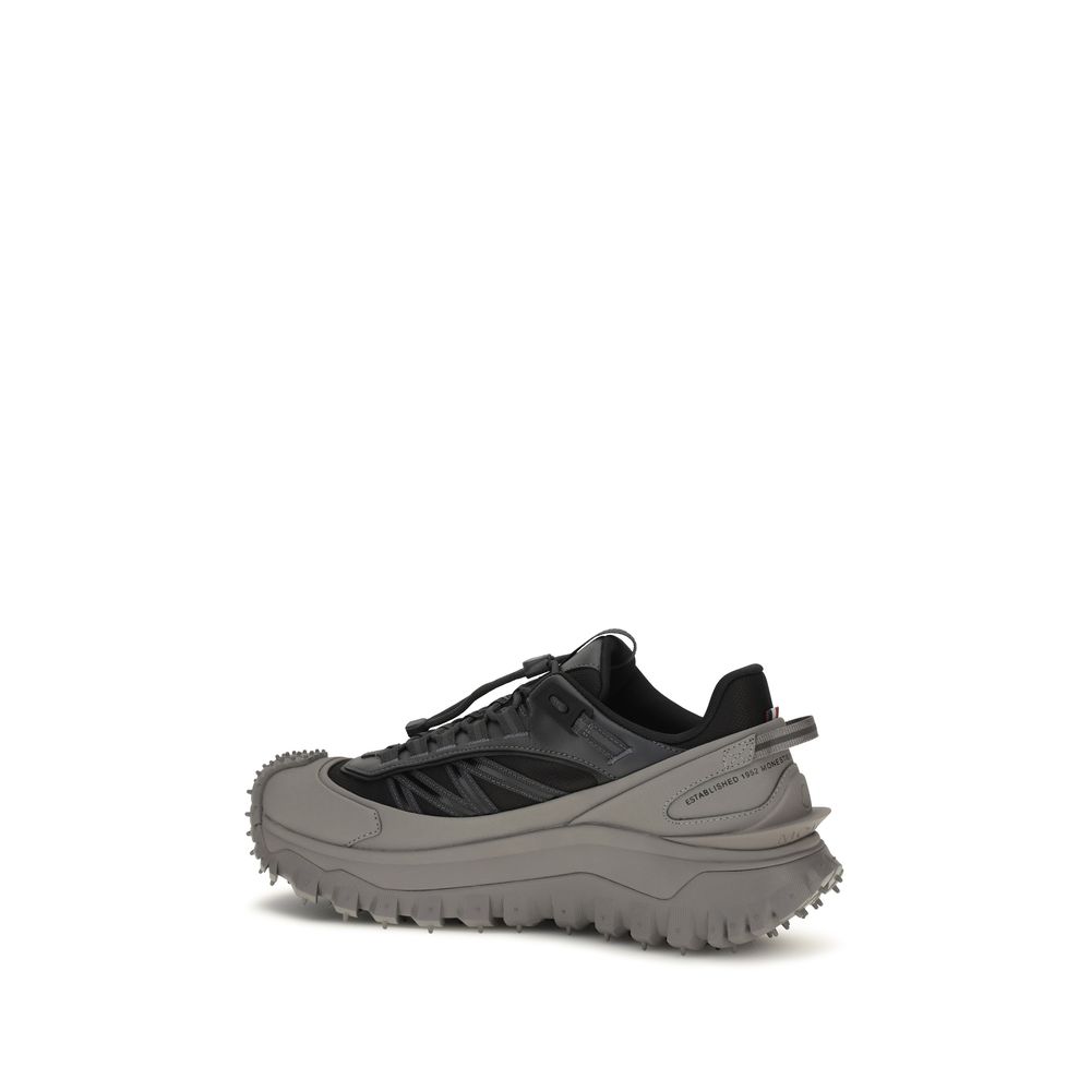 Moncler Gray Calf Leather Bos Taurus Athletic Sneakers - Image 3