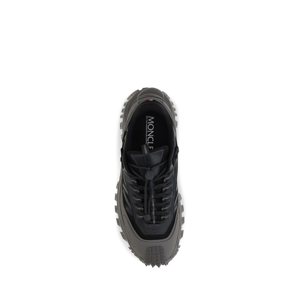 Moncler Gray Calf Leather Bos Taurus Athletic Sneakers - Image 4