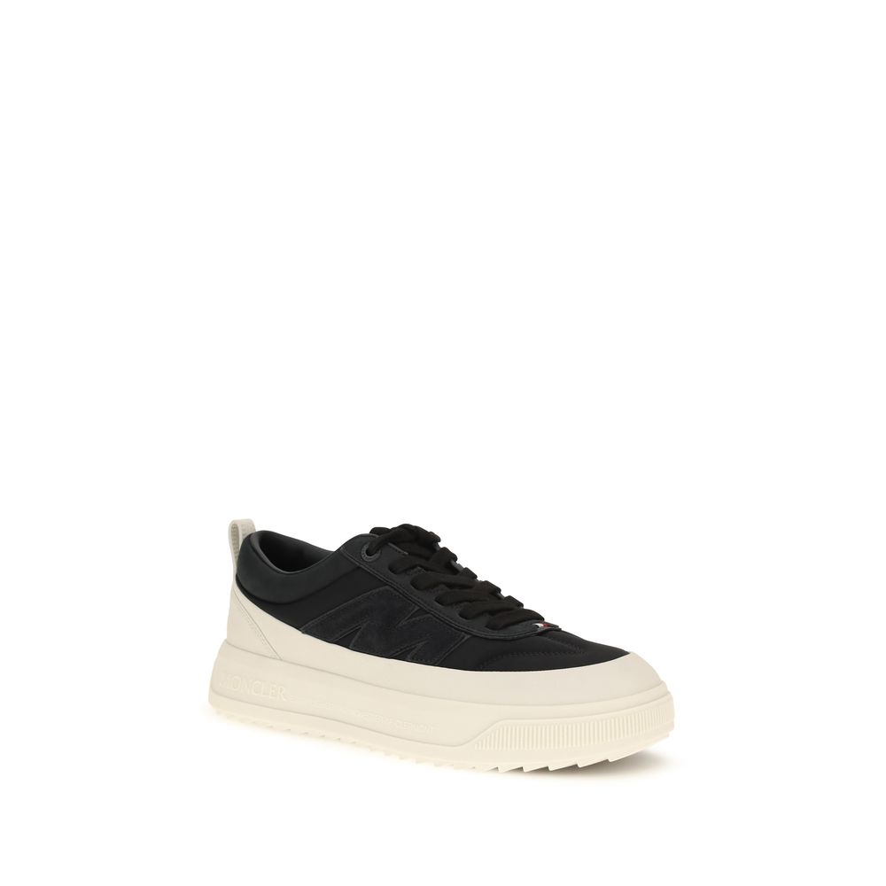 Moncler Black Calf Leather Bos Taurus Athletic Sneakers - Image 2
