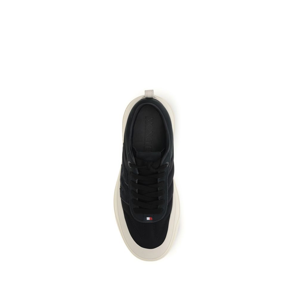 Moncler Black Calf Leather Bos Taurus Athletic Sneakers - Image 4